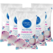 Schampo- och balsamhuva utan sköljning av Cleanlife Products - Mikrovågsugn, latexfri, alkoholfri (5-pack)