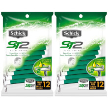 Rasoir jetable Schick ST2 pour hommes peau sensible - 12 unités - 2 paquets