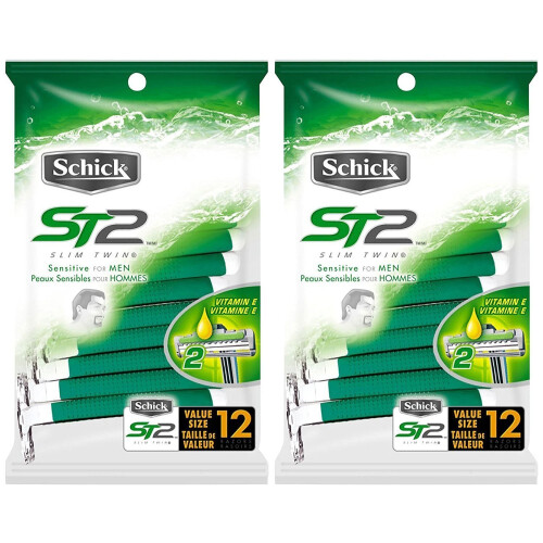 Schick ST2 für Männer Sensible Haut Einwegrasierer - 12 Stück - 2er Pack