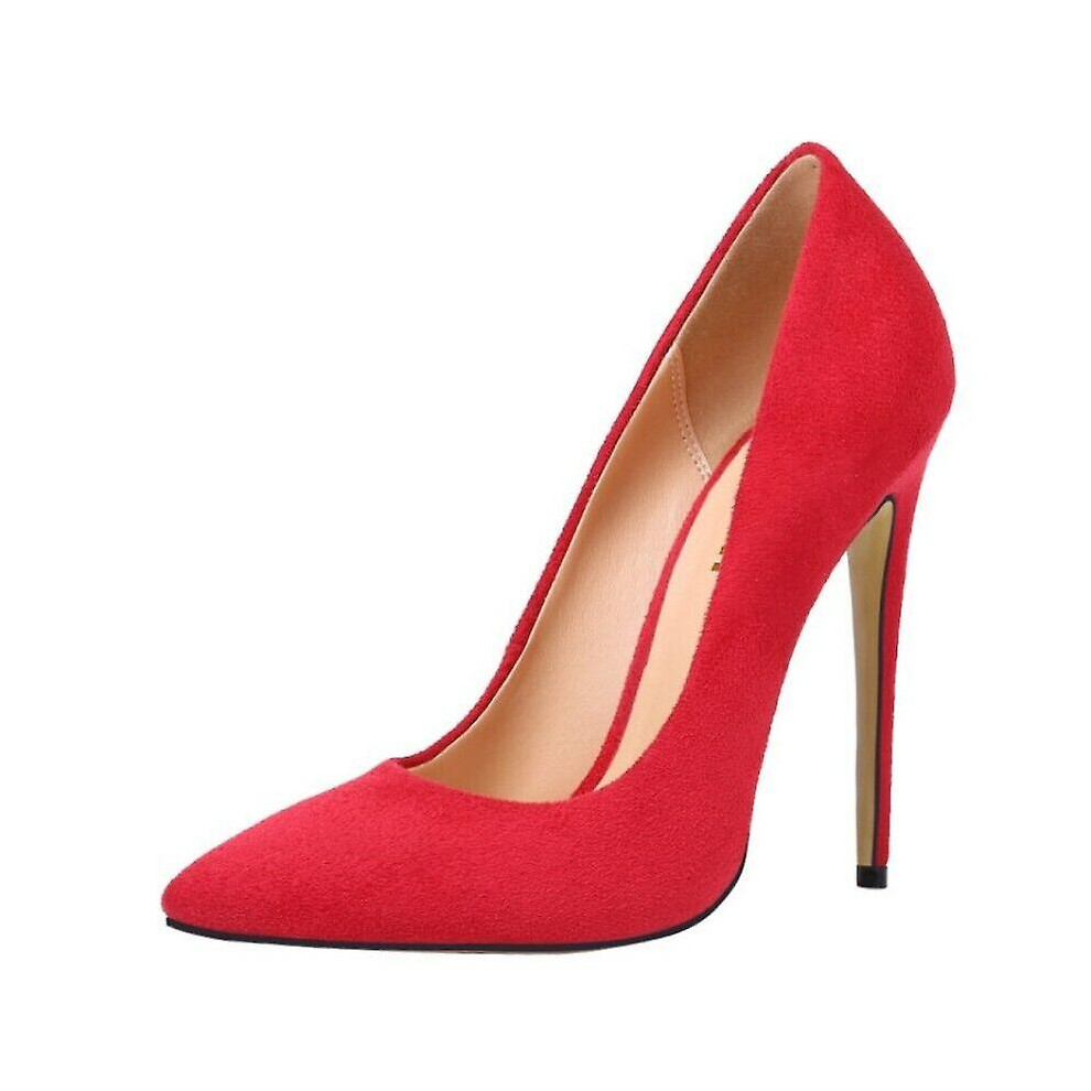(Red, US9.5 UK7.5 AU8.5 EUR 41) Size 36-45 Ladies Ol Pumps High Stilettos Heels Pointy Toe Slip On Casual Shoes