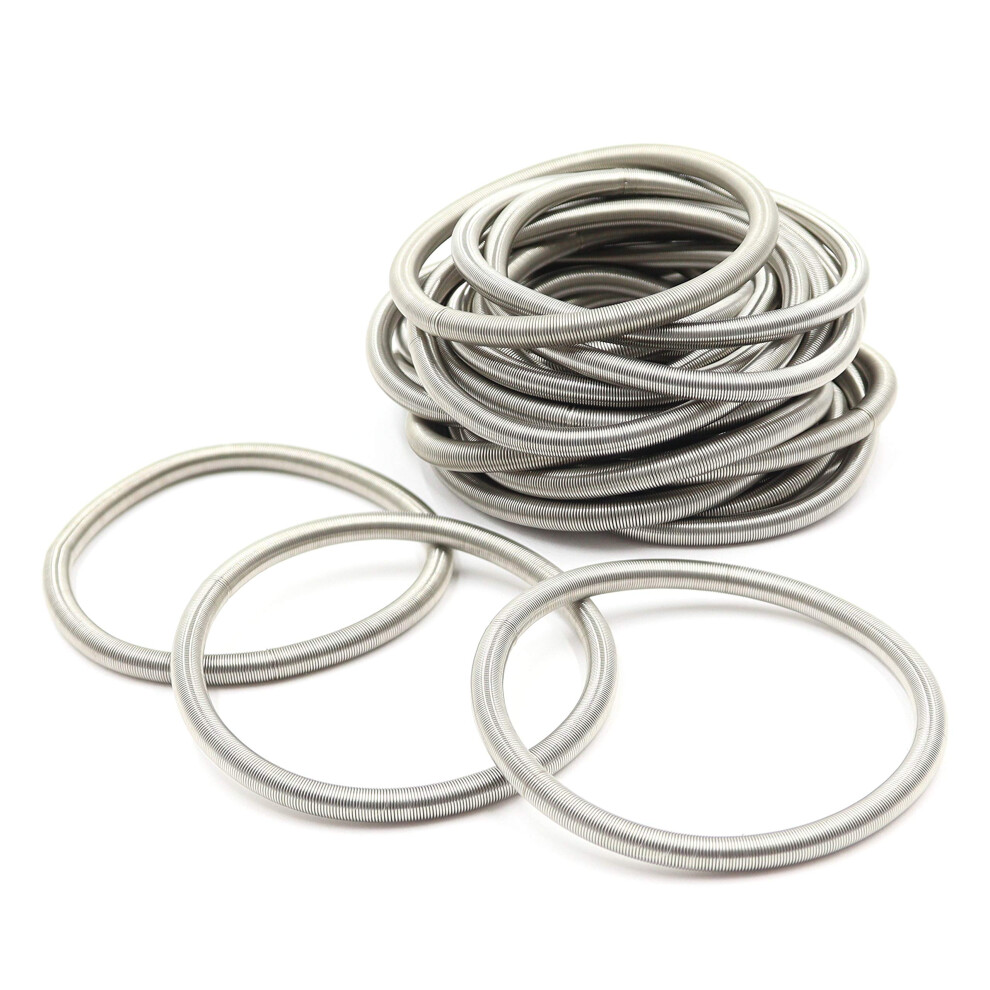 Pulseras Frog Sac De 24 Cuerdas De Guitarra Plateadas Para Mujer, De Acero Inoxidable De 4,5 Mm, Apilables, Para Adultos, Para Hombre Y Mujer, Co-image