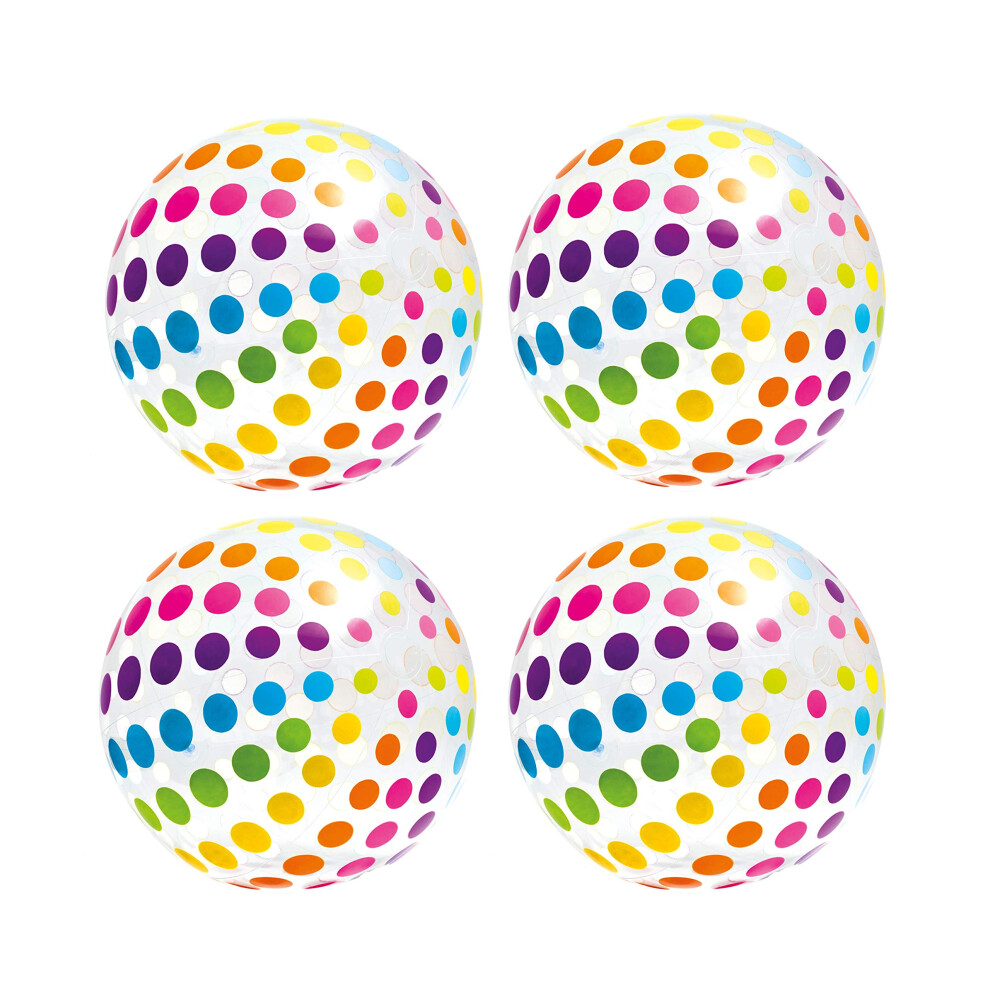 Intex 59065EP Jumbo Inflatable Big Panel Colorful Giant Beach Ball (Set of 4)