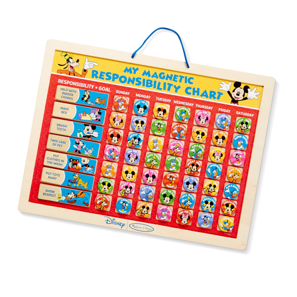 Melissa & Doug Disney Mickey Mouse Clubhouse My Magnetic Responsibility Chart - Routine  Reward Board/ Chart For Toddlers and Kids Ages 3+  Small