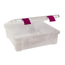 Creative Options File Tub Scrapbooking Storage Box  Clear  Magenta