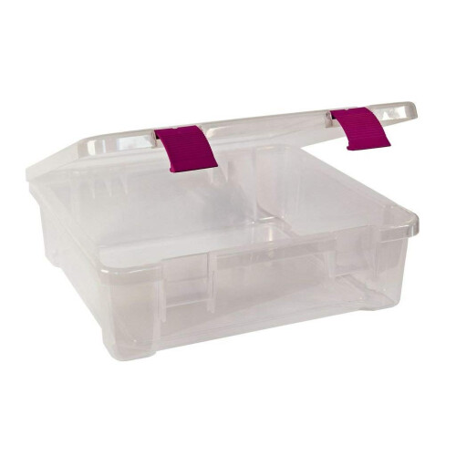 Creative Options File Tub Scrapbooking Storage Box  Clear  Magenta