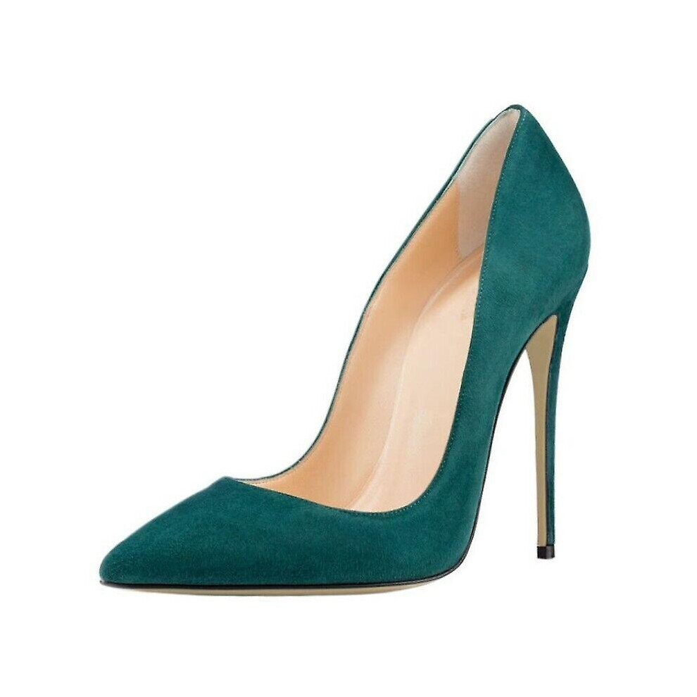 (peacock blue, US9.5 UK7.5 AU8.5 EUR 41) Size 36-45 Ladies Ol Pumps High Stilettos Heels Pointy Toe Slip On Casual Shoes