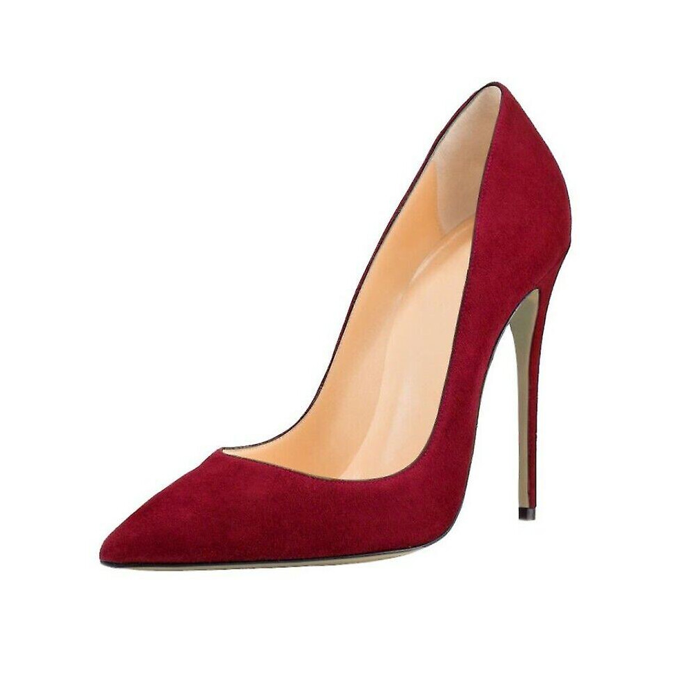 (Wine Us11 Uk9 Au10 Eur 44) Size 36-45 Ladies Ol Pumps High Stilettos Heels Pointy Toe Slip On Casual Shoes Red