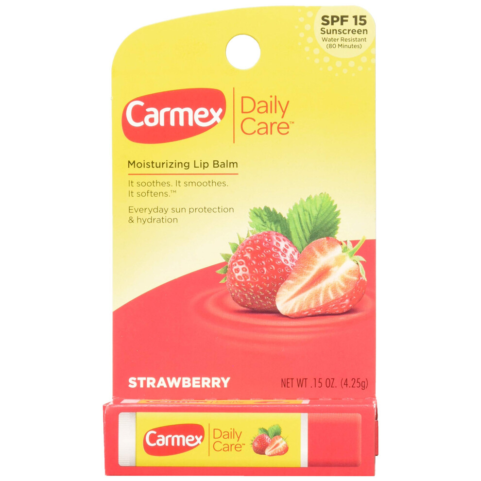 Carmex Lip Balm Stick  Strawberry  3 Count