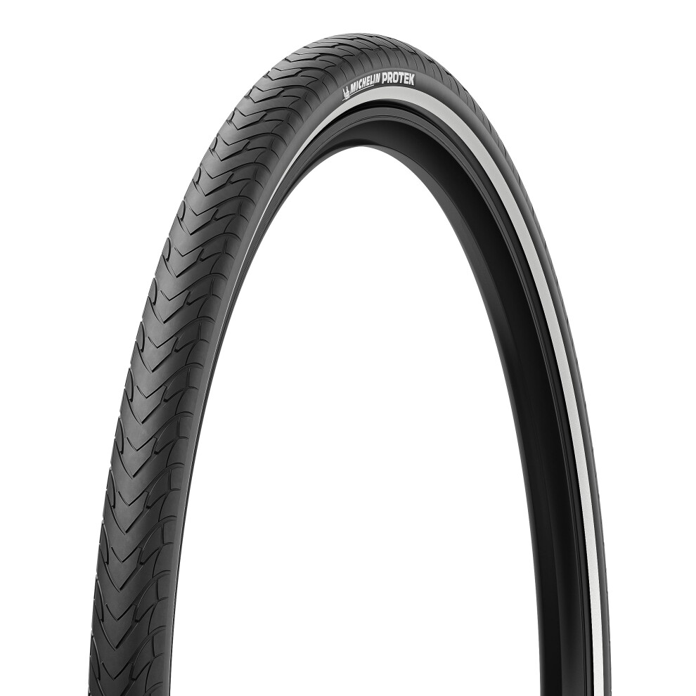 Michelin Protek Front or Rear City Bike Tire for Asphalt and Trails  Tube Type Sealing  Black Sidewall  700 x 35C