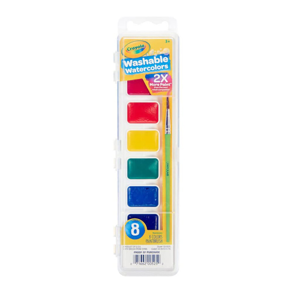 Crayola Washable Watercolors  Kids Paint Set  8ct