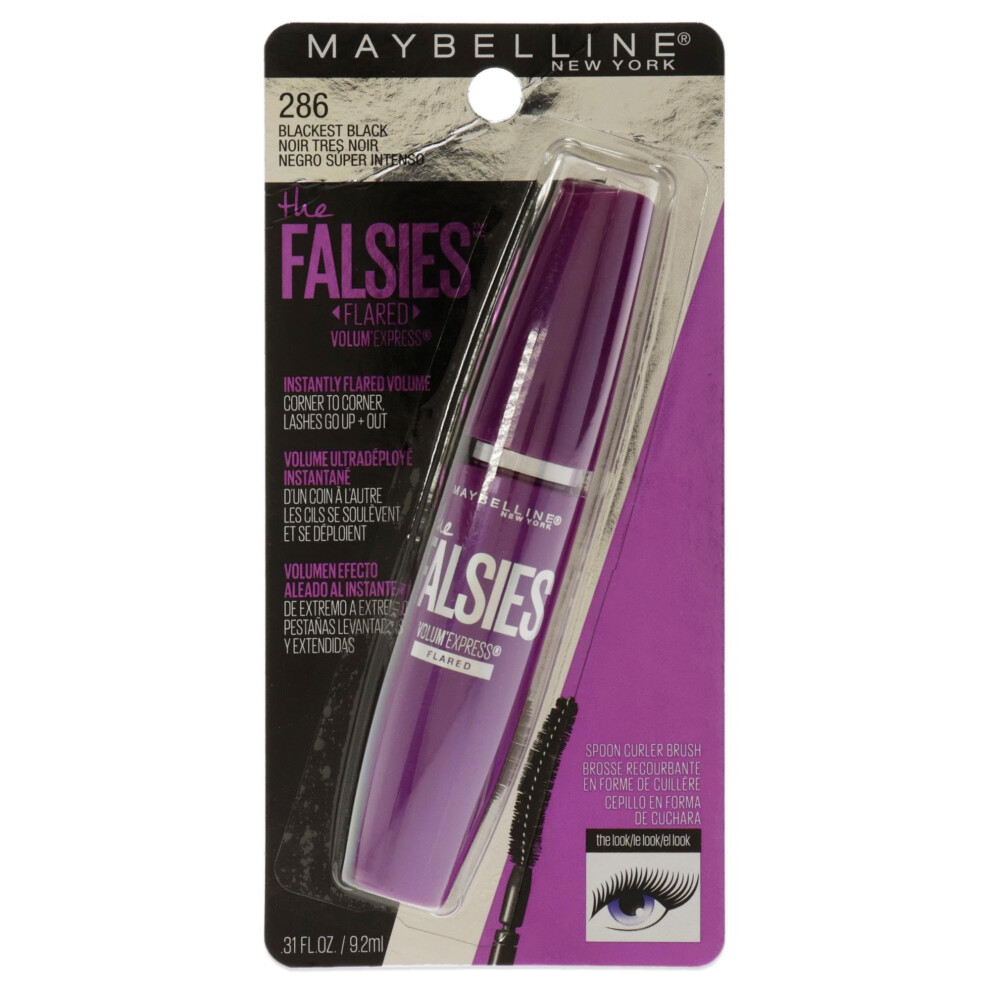 Maybelline New York Makeup Volum' Express The Falsies Flared Washable Mascara  Blackest Black  0.31 Fl Oz (Pack of 1)