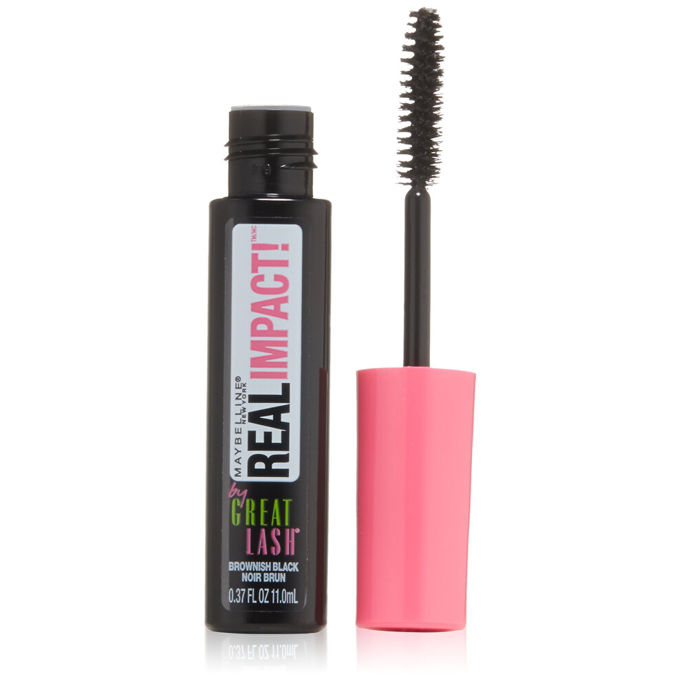 Maybelline New York Great Lash Real Impact Washable Mascara  Brownish Black  0.37 Fluid Ounce