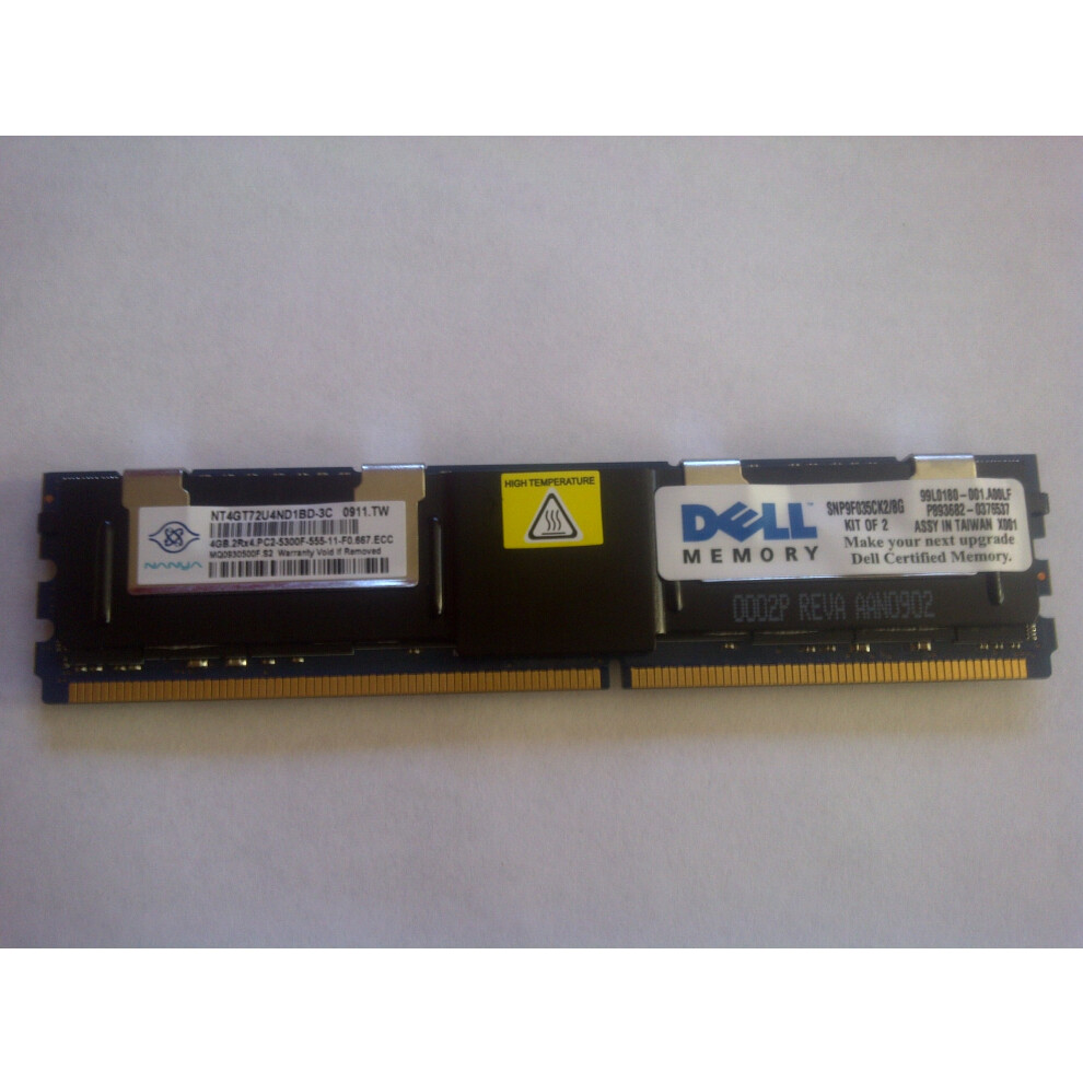 Dell Memory 8GB (2x4GB) PC2-5300 SNP9F035CK2/8G