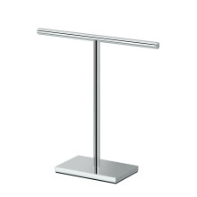 Gatco 1444C  Modern Rectangle Base Freestanding Countertop Towel Holder  Chrome / 10.50""W x 11.13""H T-Shape Style Countertop Hand Towel Holder for B