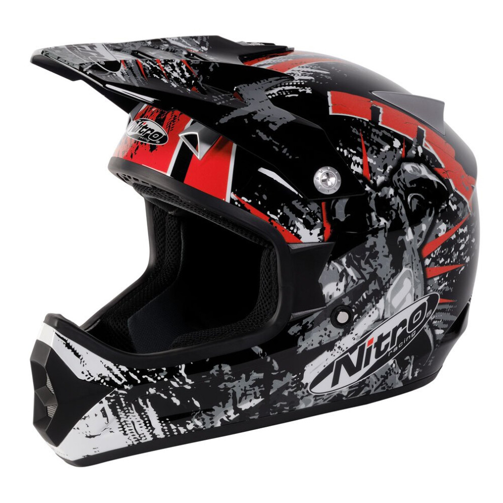 Nitro Extreme MX Off-Road Helmet (Black/Red  Medium)