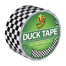 Duck Brand Bandă de duct imprimată, model carouri, 1,88 in x 10 yd, 1 rol - Bandă durabilă pentru proiecte și reparații