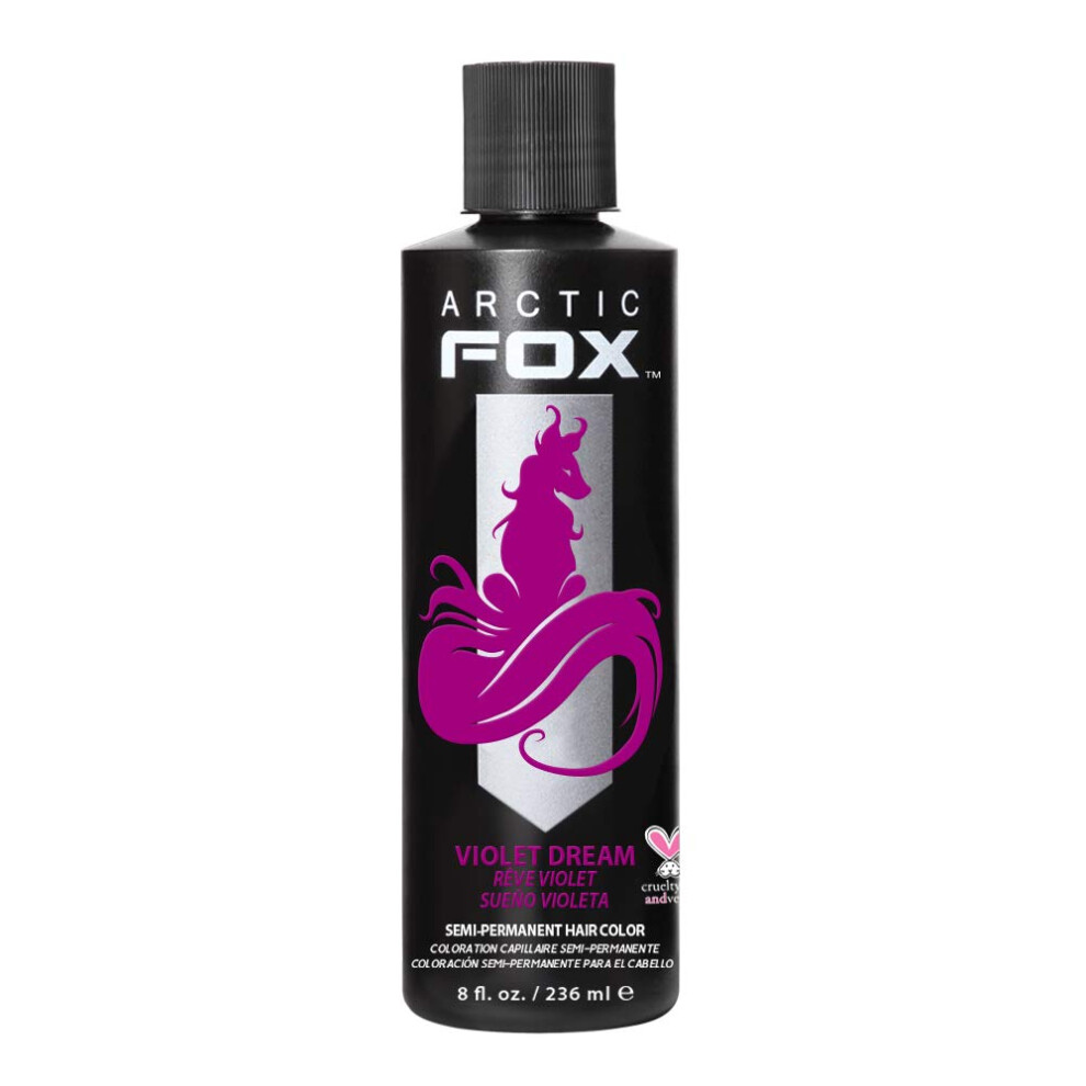 ARCTIC FOX Vegan and Cruelty-Free Semi-Permanent Hair Color Dye (8 Fl Oz  VIOLET DREAM)