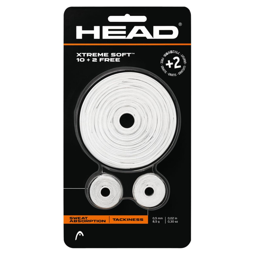 HEAD Xtreme Soft Racquet Overgrip - Tennis Racket Grip Tape - 12-Pack  White