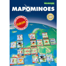MAPOMINOES EUROPE - The Ultimate Geography Game - Fun and educational travel card game about connecting European countries for kids teens and adults.