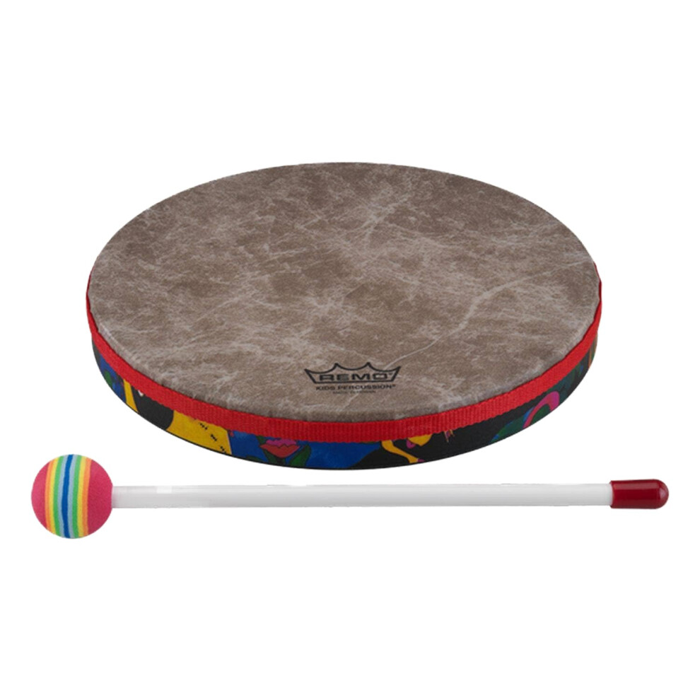 REMO Drum  KIDS PERCUSSION  Hand Drum  8"" Diameter  1.25"" Depth  Fabric Rain Forest