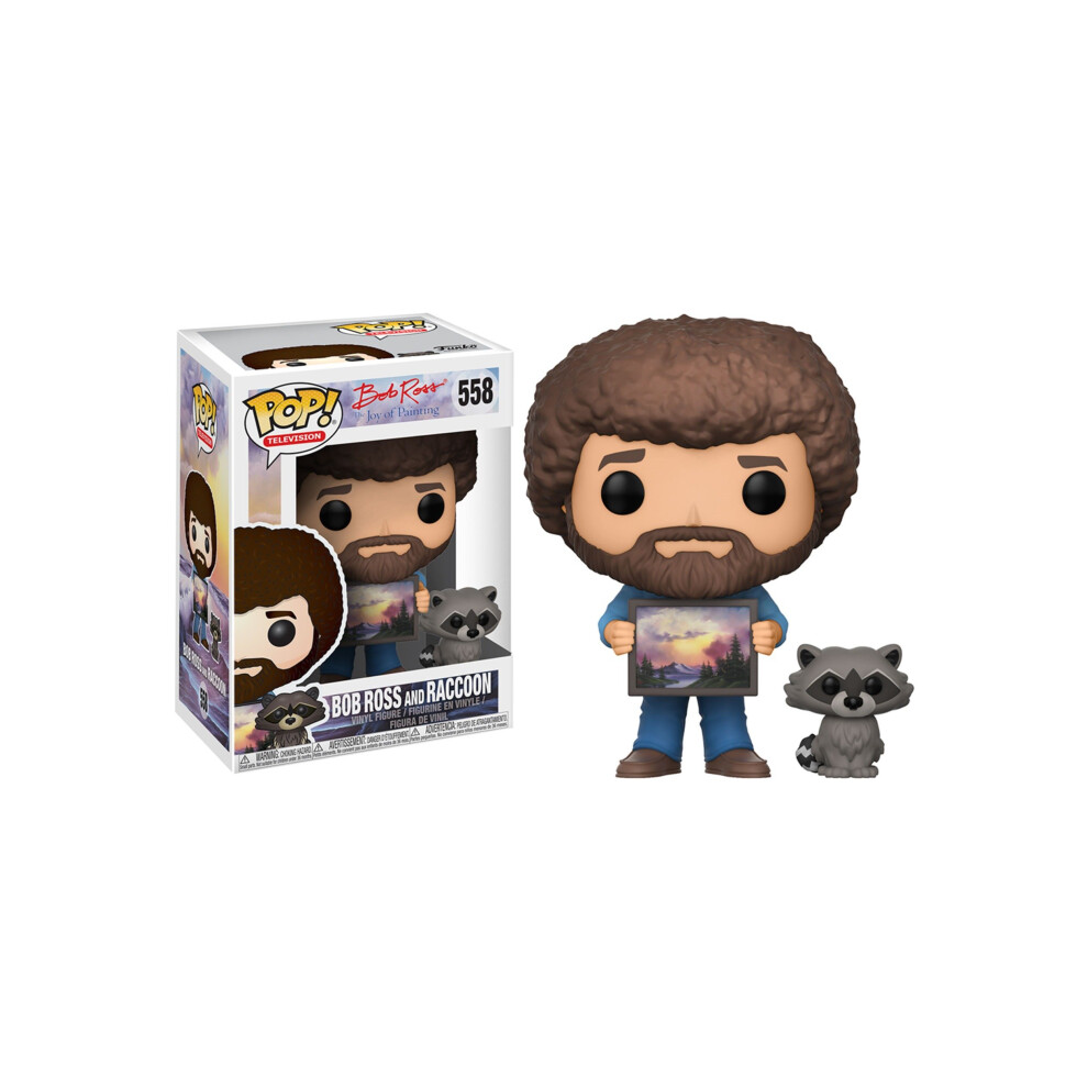 Funko POP! TV: Bob Ross - Bob Ross with Raccoon (Styles May Vary) Collectible Figure