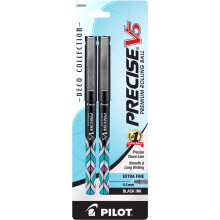 Pilot, Collection Deco V5 Précise, Stylos à encre liquide, pointe extra fine 0,5 mm, Noir, Paquet de 2