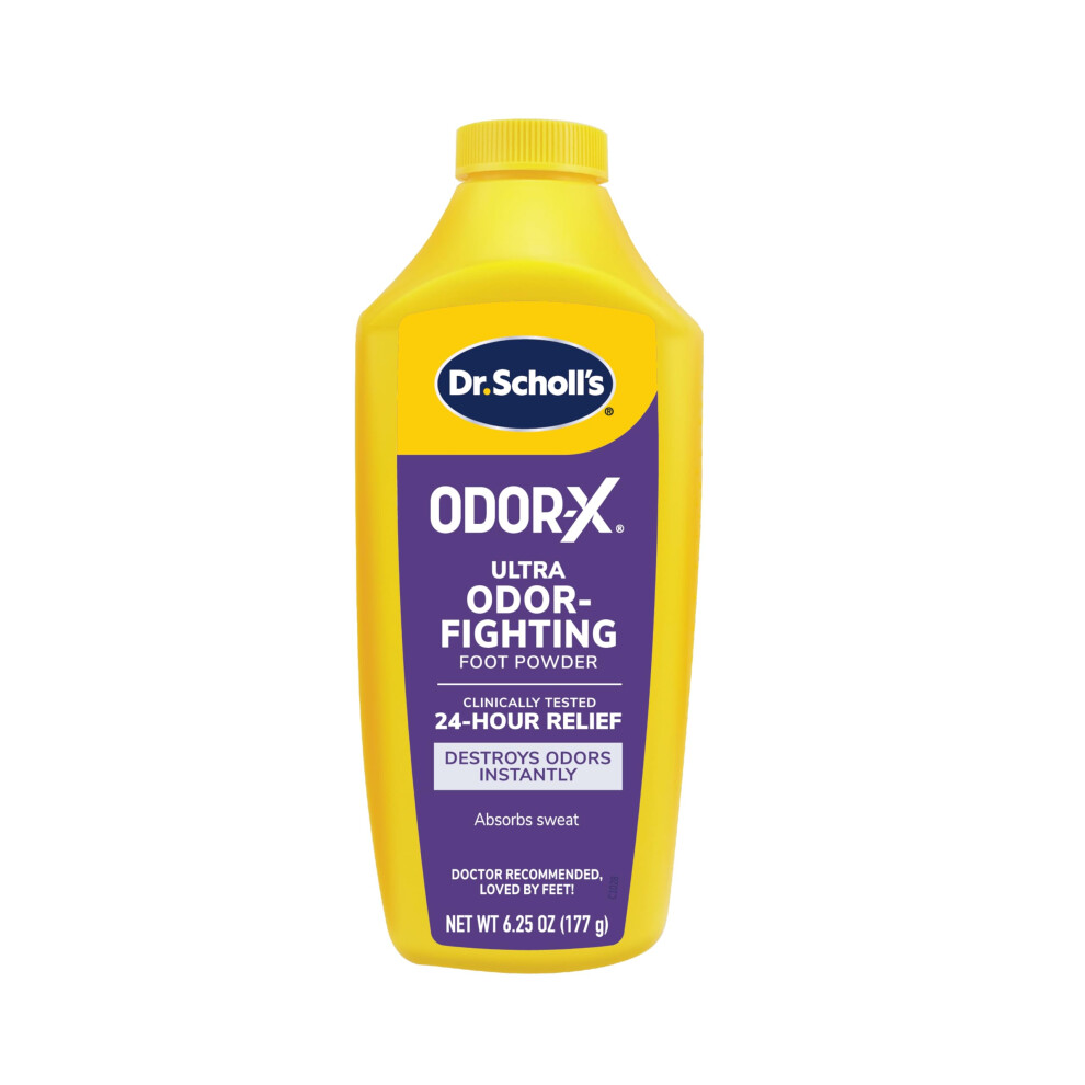 Dr. Scholl's Odor-Fighting X Foot Powder  Yellow  6.25 Ounce (Pack of 3)