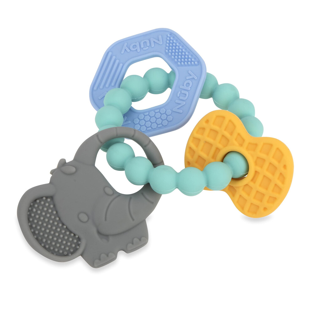 Nuby Chewy Charms Key Silicone Teether  Neutral  1 Count (Pack of 1)