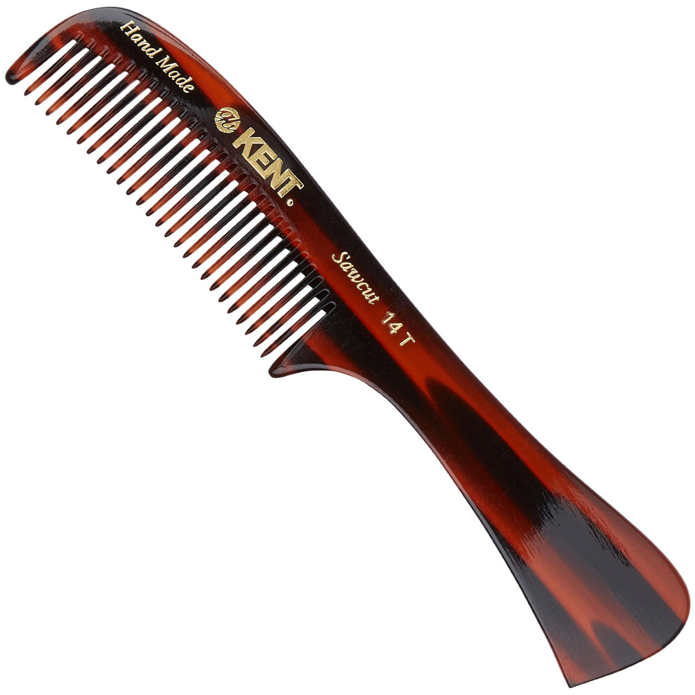 Kent 14T Large all Coarse Hair Detangling Comb  Wide Teeth for Long Thick Curly Wavy Hair. Hair Detangler Comb For Wet and Dry. Rake Comb Saw-Cut from