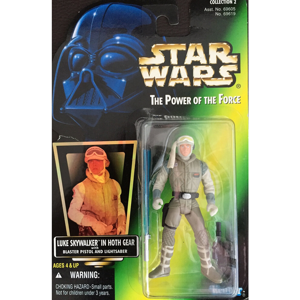 Star Wars  The Power of the Force Green Card  Luke Skywalker in Hoth Gear Action Figure  3.75 Inches