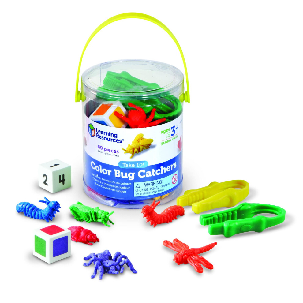 Learning Resources Take 10! Color Bug Catchers  Fine Motor Skills  for 2-4 Players  Ages 3+