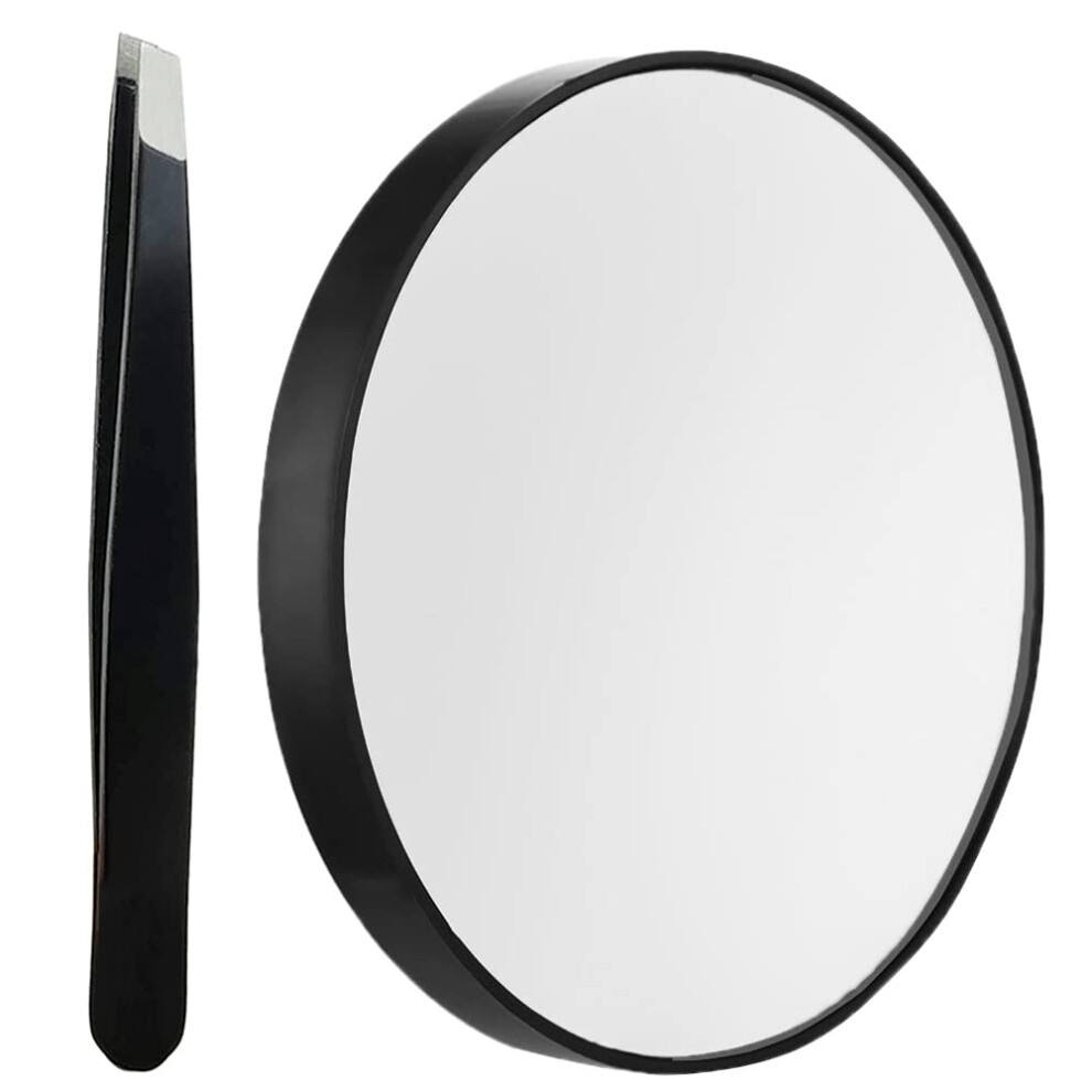 Ttsam 10X Magnifying Makeup Mirror Round Mirror 2 Suction Cups Facial Makeup Cosmetic Absorption Shaving Home Makeup Travel Essential(Diameter 3.46 Inches)