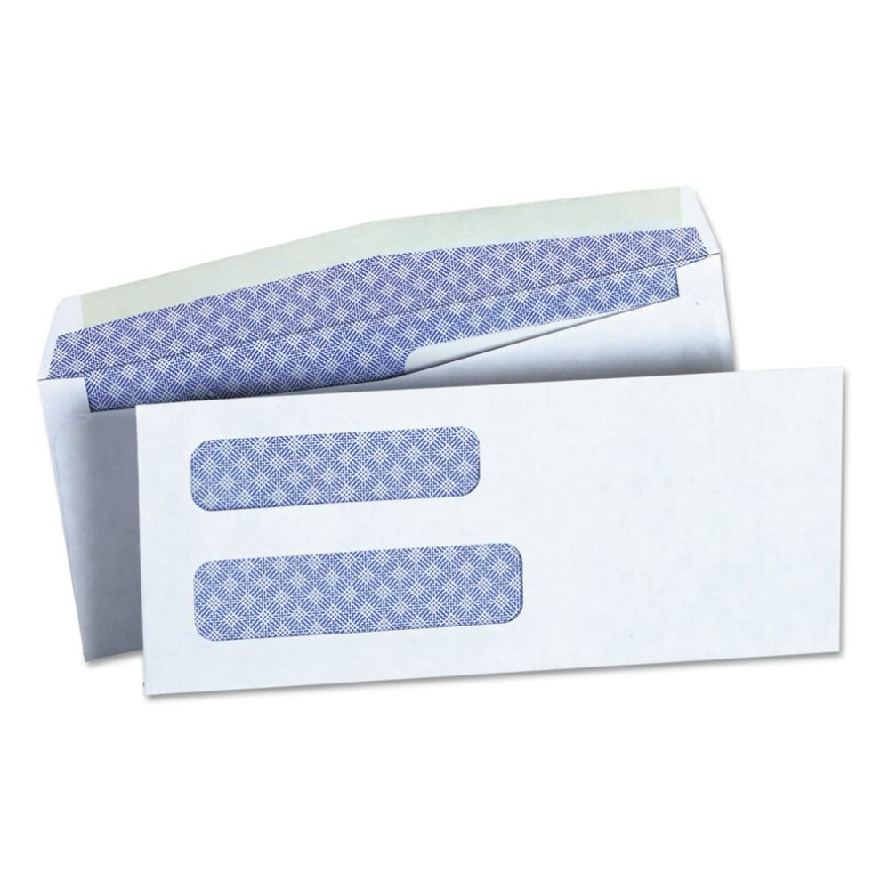 Universal UNV36300 3.63 in. x 8.63 in. #8-5/8 Square Flap Gummed Double Window Business Envelope - White (500/Box)