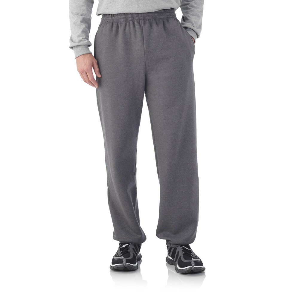 Fruit of the Loom Best Collection&#8482 Men's Fleece Elastic Bottom Pant Large Charcoal Heather