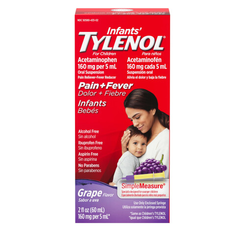 Infants' Tylenol Acetaminophen Liquid Medicine  Grape  2 fl. oz