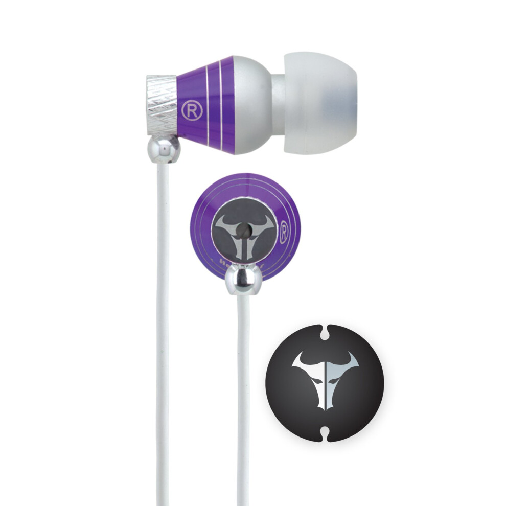 HeadGear EBM Series Earphones for iPod  iPhone  MP3  EBM-219  Purple/White (White Cable)