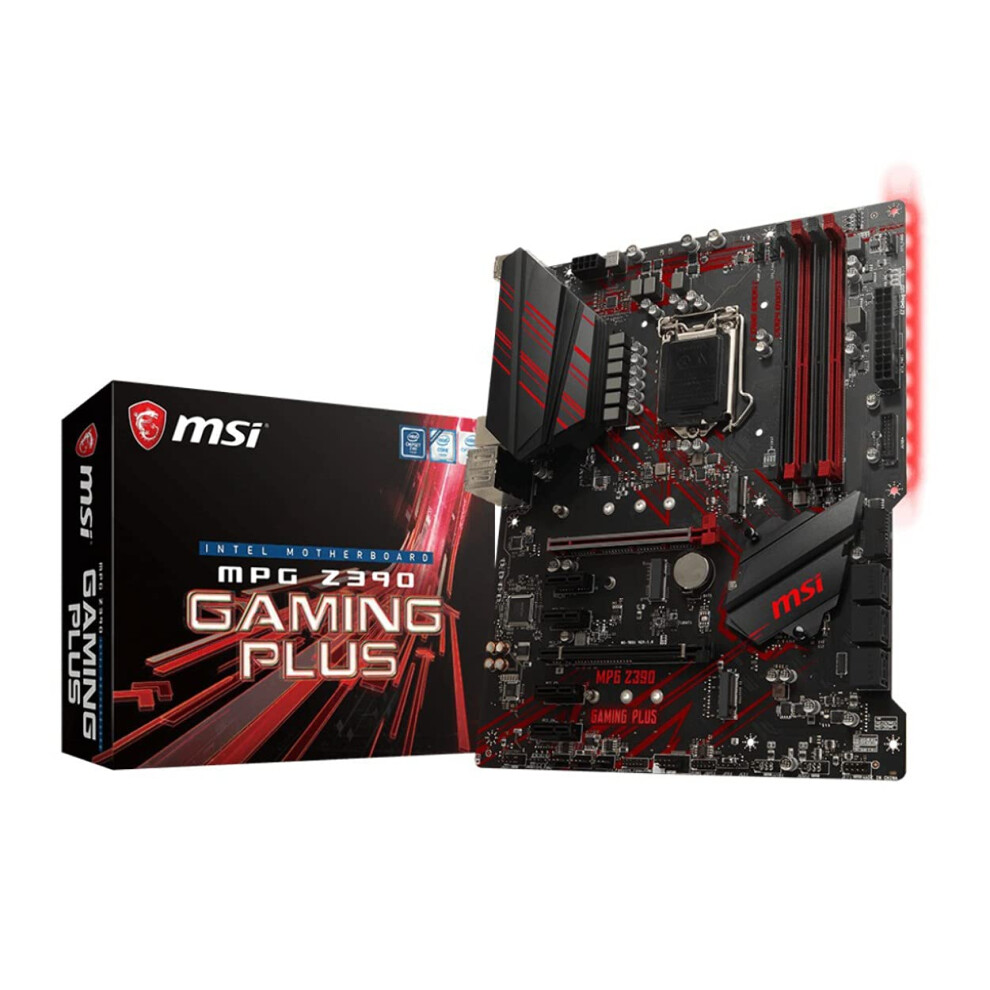 MSI MPG Z390 Gaming Plus LGA1151 (Intel 8th and 9th Gen) M.2 USB 3.1 Gen 2 DDR4 HDMI DVI CFX ATX Z390 Motherboard