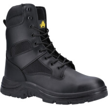 (Black, 6.5 (Adults')) Amblers Safety FS008 Leather/Textile Black Safety Boots