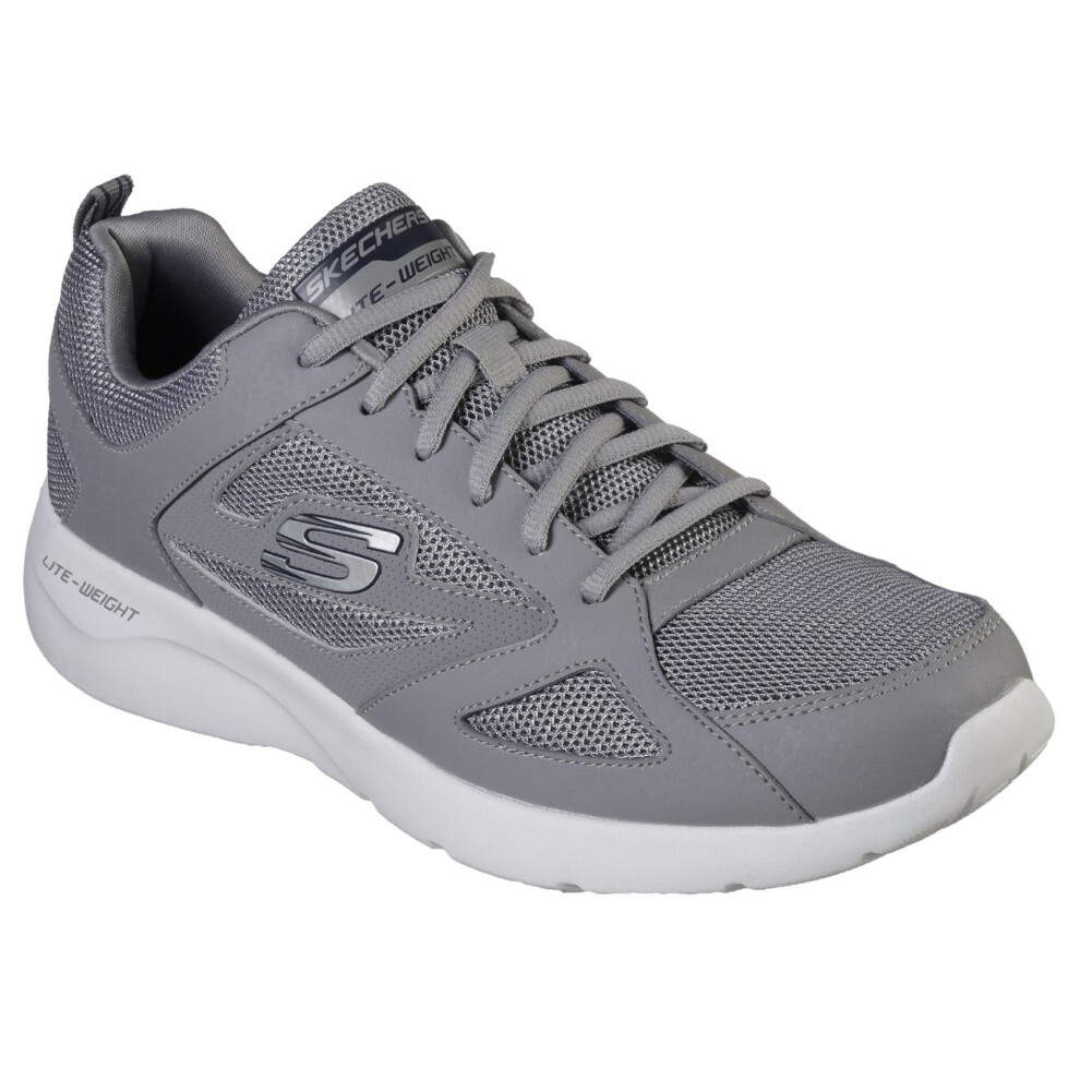(Grey, 12 (Adults')) Skechers Dynamight 2.0 Mesh Men's Grey Trainers