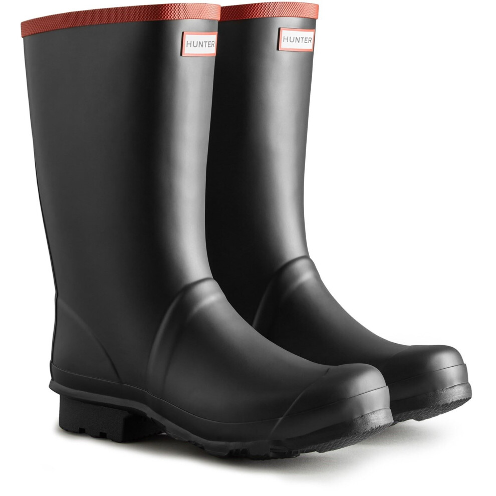 (Black, 5 (Adults')) Hunter Argyll Short Knee Rubber Black Wellington Boots