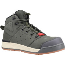 (Green, 11 (Adults')) Hard Yakka 3056 Lace Zip Leather Olive Safety Boots