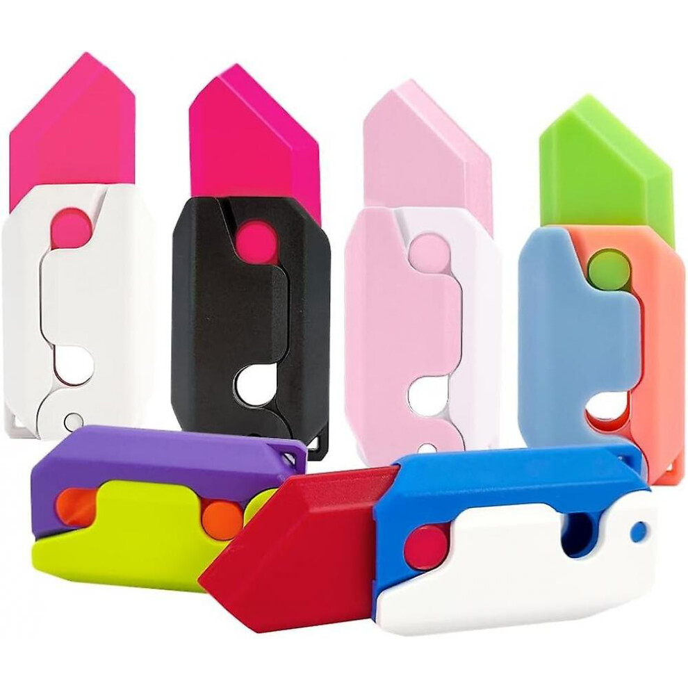 6pcs Fidget Knife, 3d Gravity Knife Toy, 3d Gravity Plastic, Toy Switchblade, Printed, Printing Knife, Carrot Knife, Sensory Knife Fidget Toys For Kid