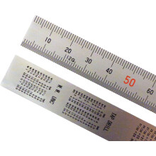 Shinwa 150 mm Rigid (15 mm x 0.5 mm) Zero Glare Satin Chrome Stainless Steel Machinist Engineer Ruler/Rule with Graduations in mm and .5mm Model 13005