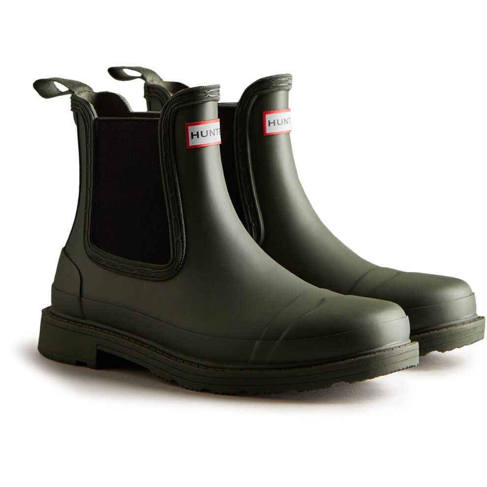 (Green, 6 (Adults')) Hunter Commando Rubber Women's Dark Olive Wellington Boots
