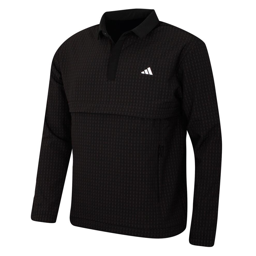 (L, Black) adidas Golf Mens 2024 Ultimate 365 WIND.RDY Stretch Quarter Zip Sweater