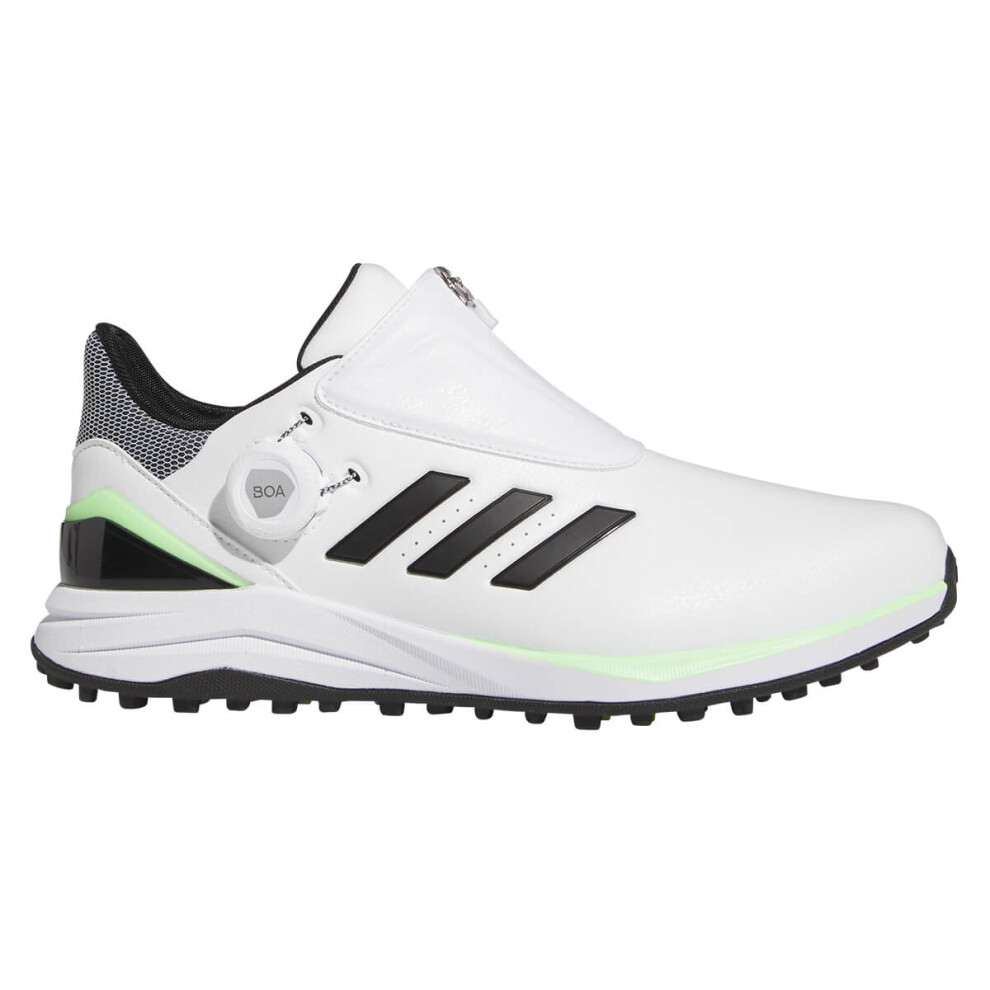 (UK 10.5 - Wide, FTW White/Black) adidas Golf Mens 2024 Solar Motion Boa Waterproof Lightweight Golf Shoes