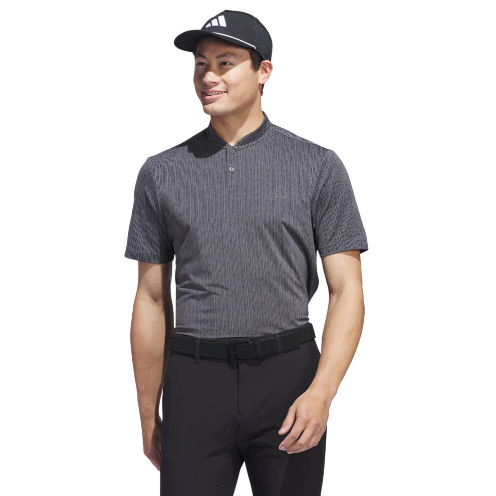 (XXL, Grey Six/Black) adidas Golf Mens 2024 Sport Stripe Breathable Moisture Wicking Polo Shirt