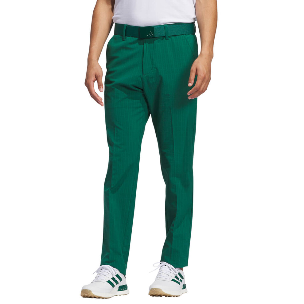 (34/32, Collegiate Green) adidas Golf Mens 2024 Fall Weight Durable Water Repellent Fleece Lined Trousers