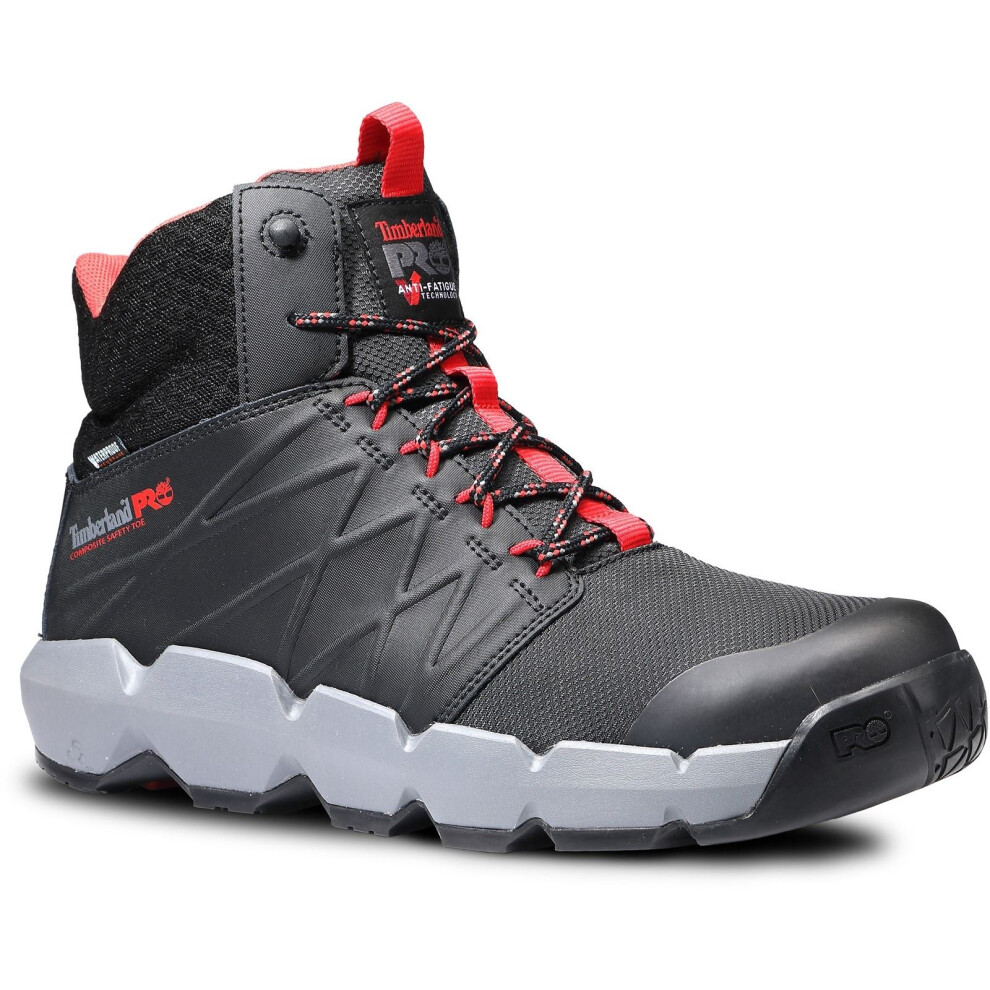 (Black, 7 (Adults')) Timberland Pro Morphix 6" Leather Black/Red Safety Boots