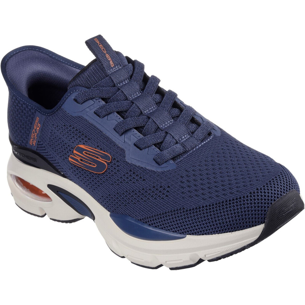 (Blue, 6 (Adults')) Skechers Skech-Air Ventura Vanderway Textile Men's Navy/Orange Trainers